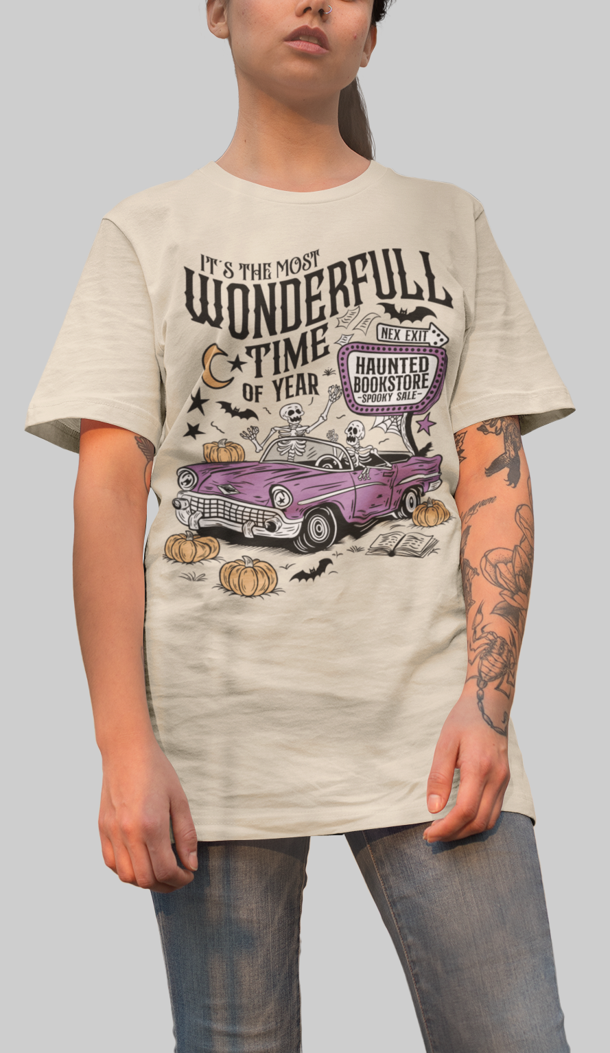 Playera Auto Calaca - Halloween