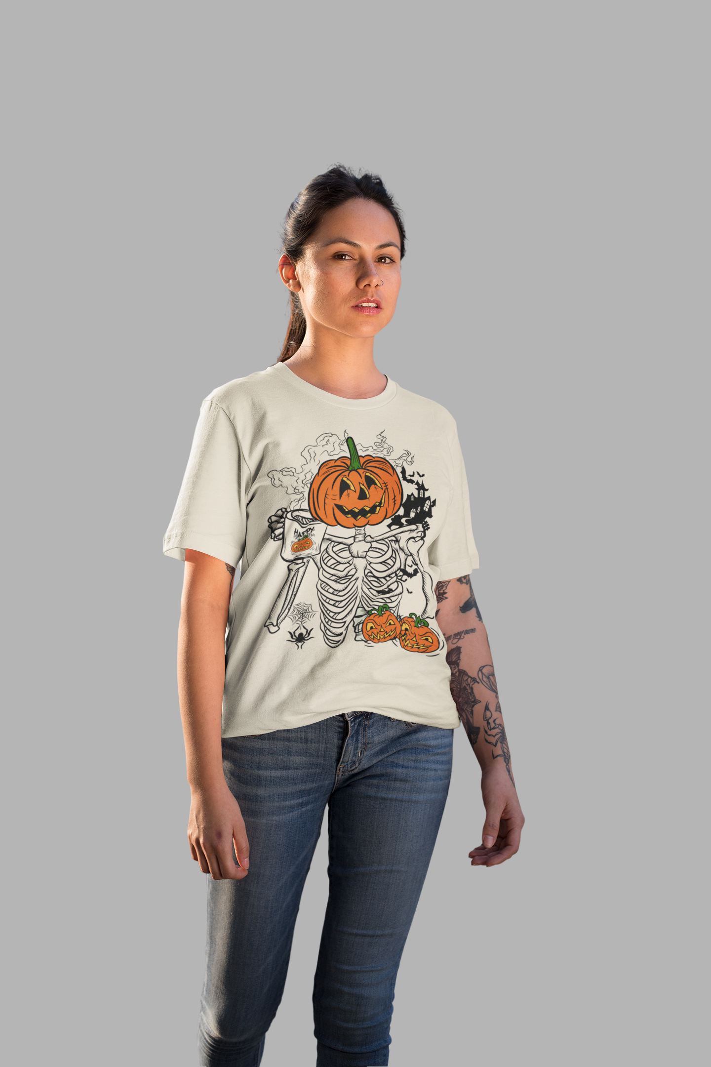 Playera Calaca con Café - Halloween