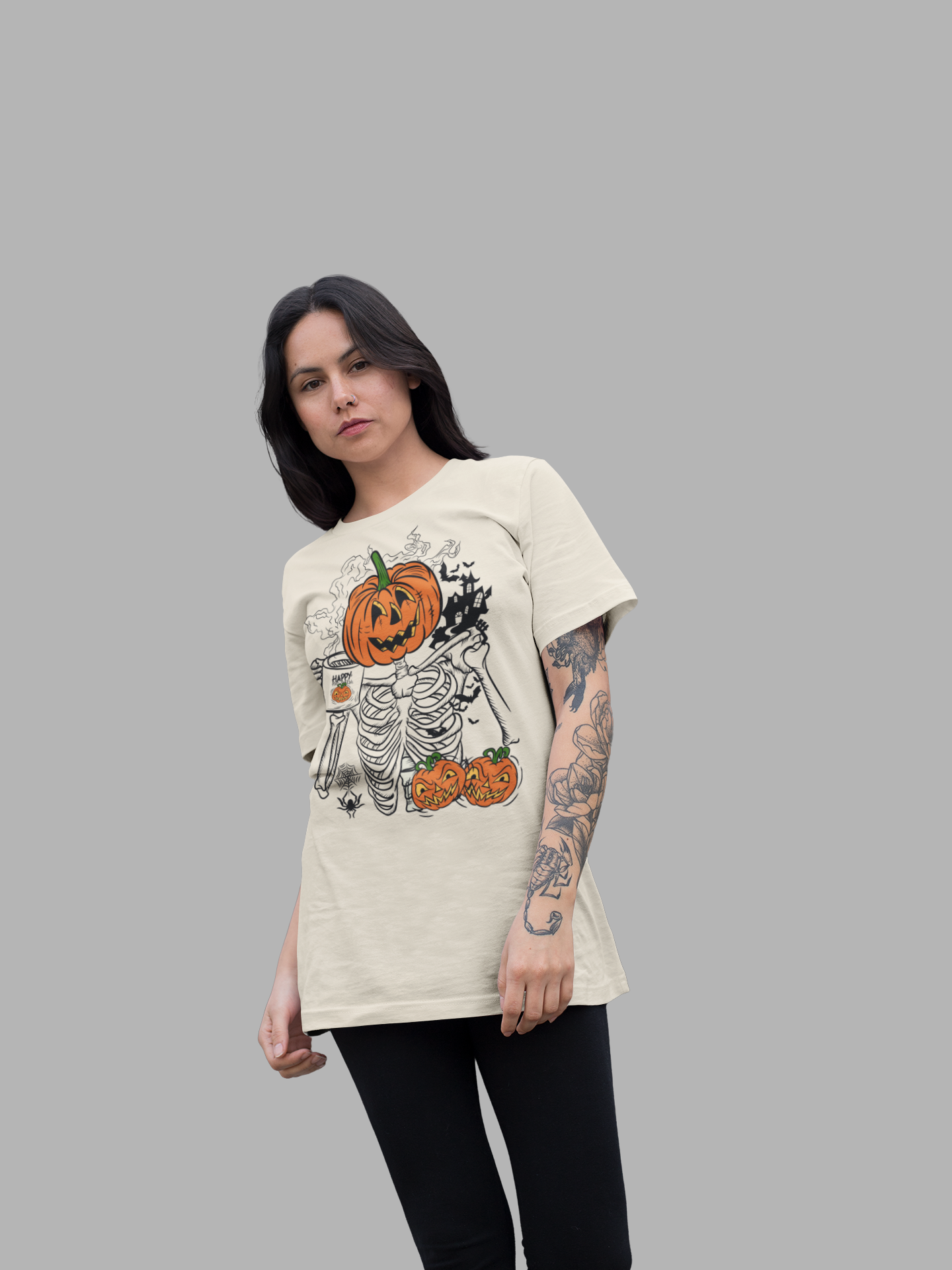Playera Calaca con Café - Halloween