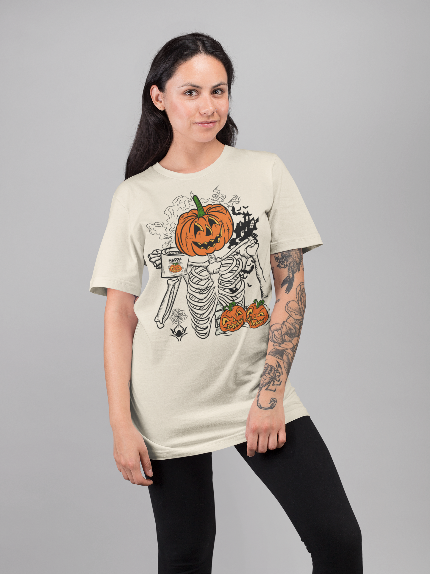 Playera Calaca con Café - Halloween