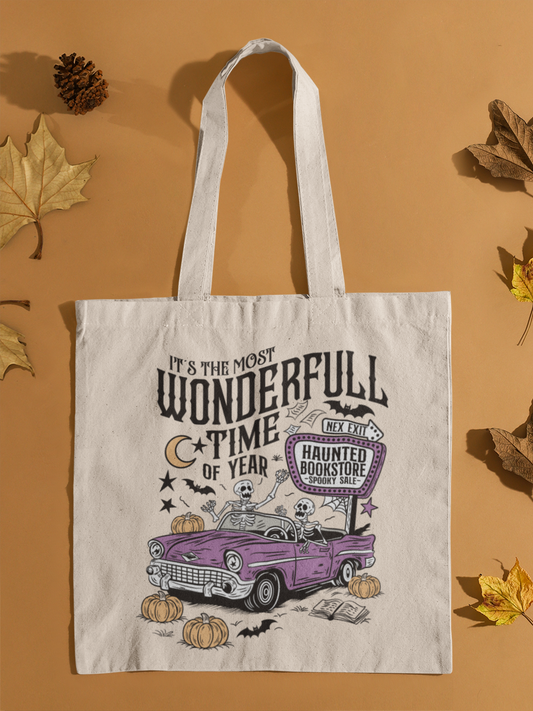 Tote bag Auto calavera estilo rockabilly