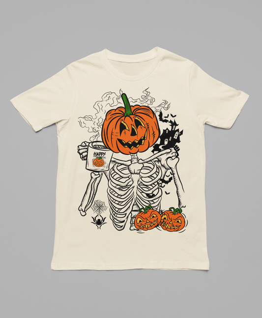 Playera Calaca con Café - Halloween