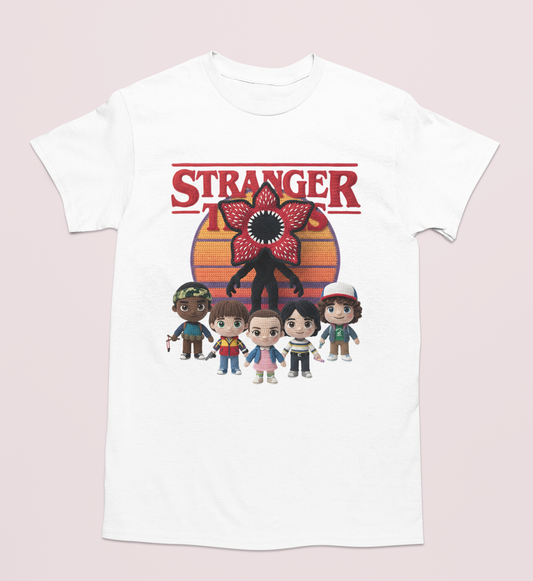 Playera Strange Things art Crochet en tres colores