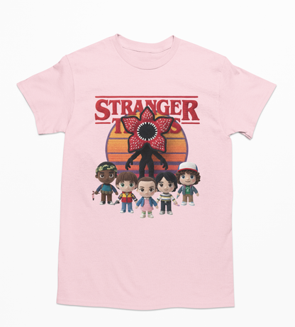 Playera Strange Things art Crochet en tres colores